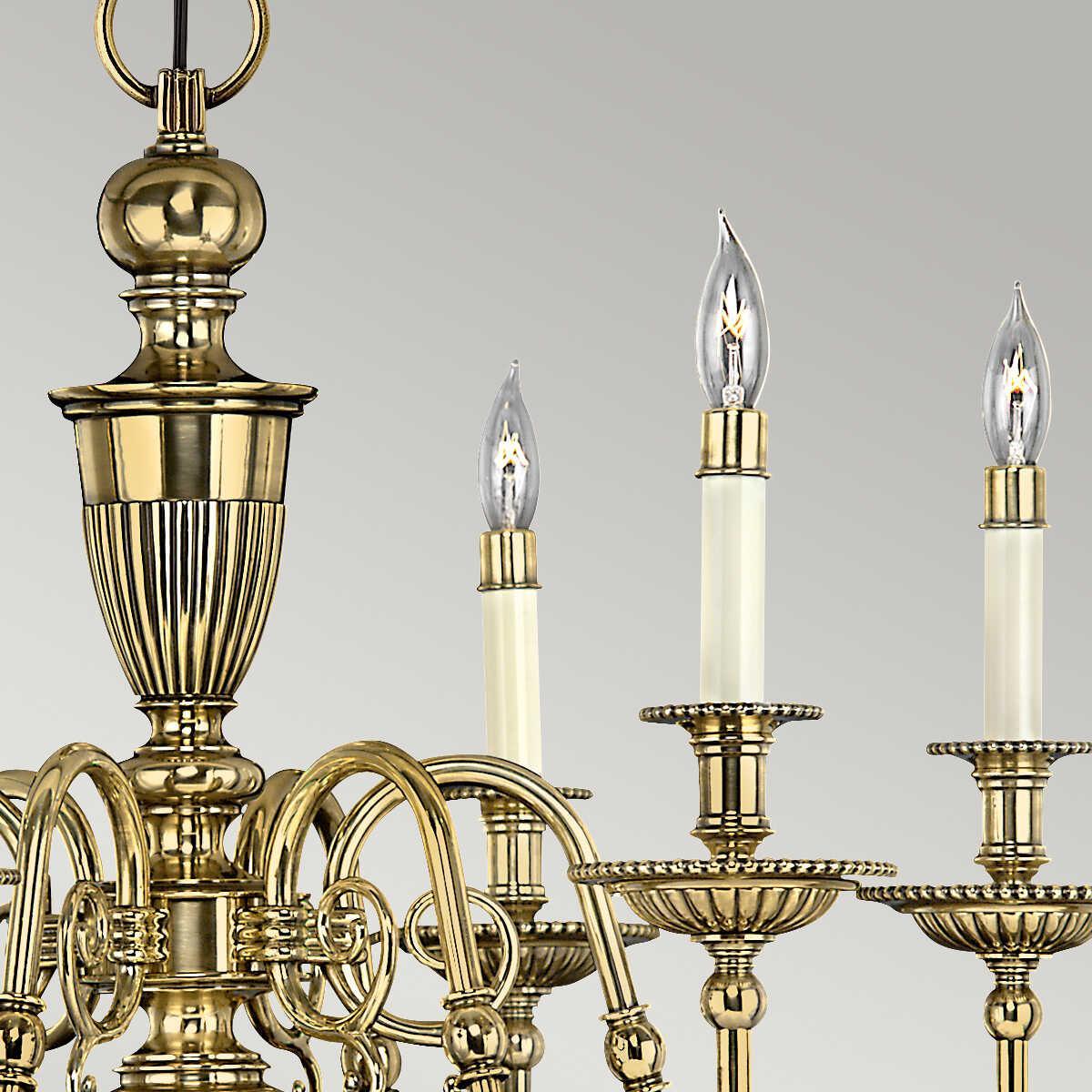 Hinkley Cambridge Solid Brass 6 Light Chandelier-Elstead Lighting-6-Tiffany Lighting Direct