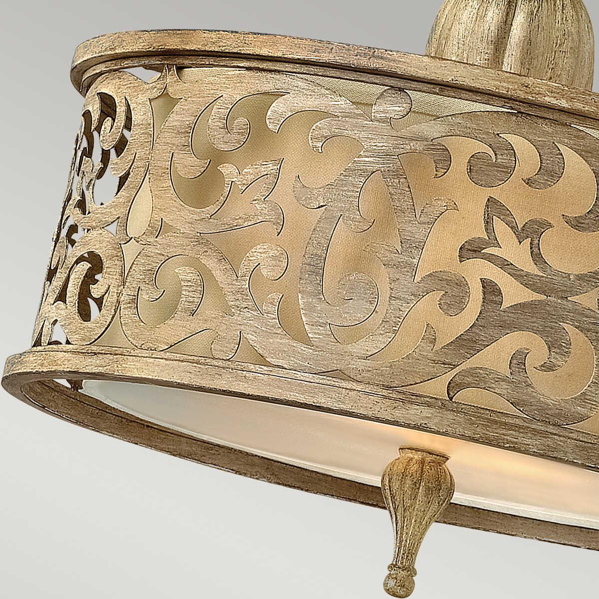 Hinkley Carabel Small Champagne Semi-Flush Ceiling Light Living room close up