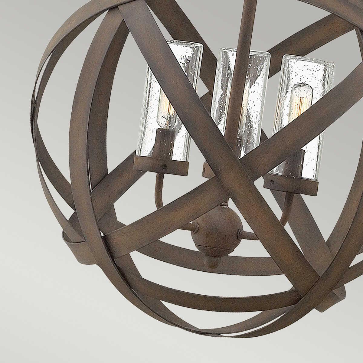 hinkley carson outdoor 3 light pendant Detailed Close Up