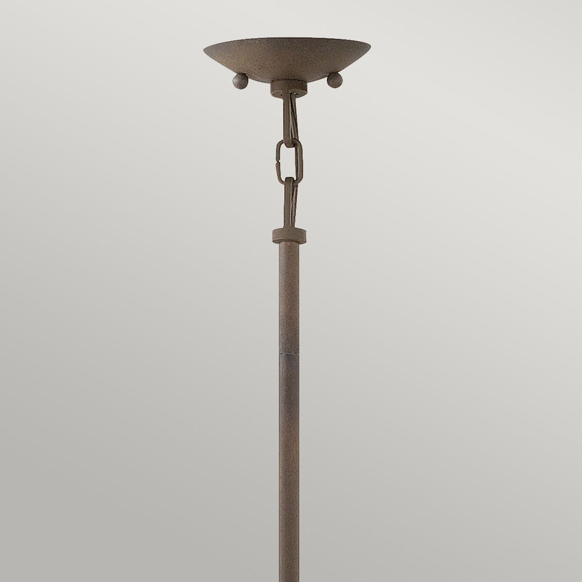 hinkley carson 1 light iron outdoor pendant light Close Up