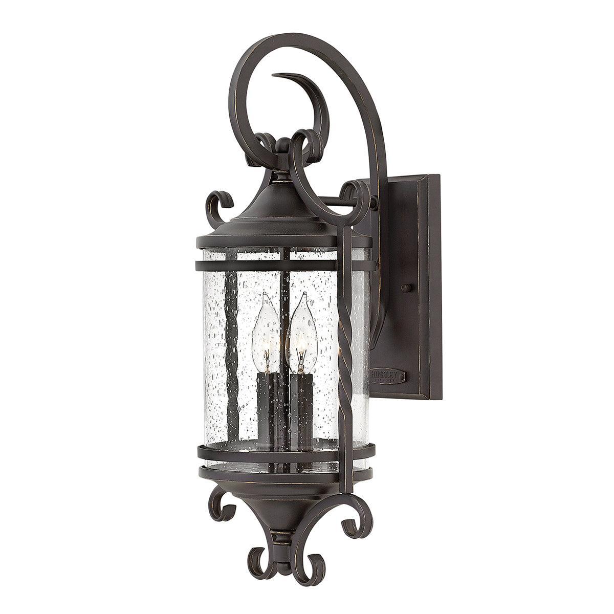hinkley casa 2 light black outdoor wall lantern