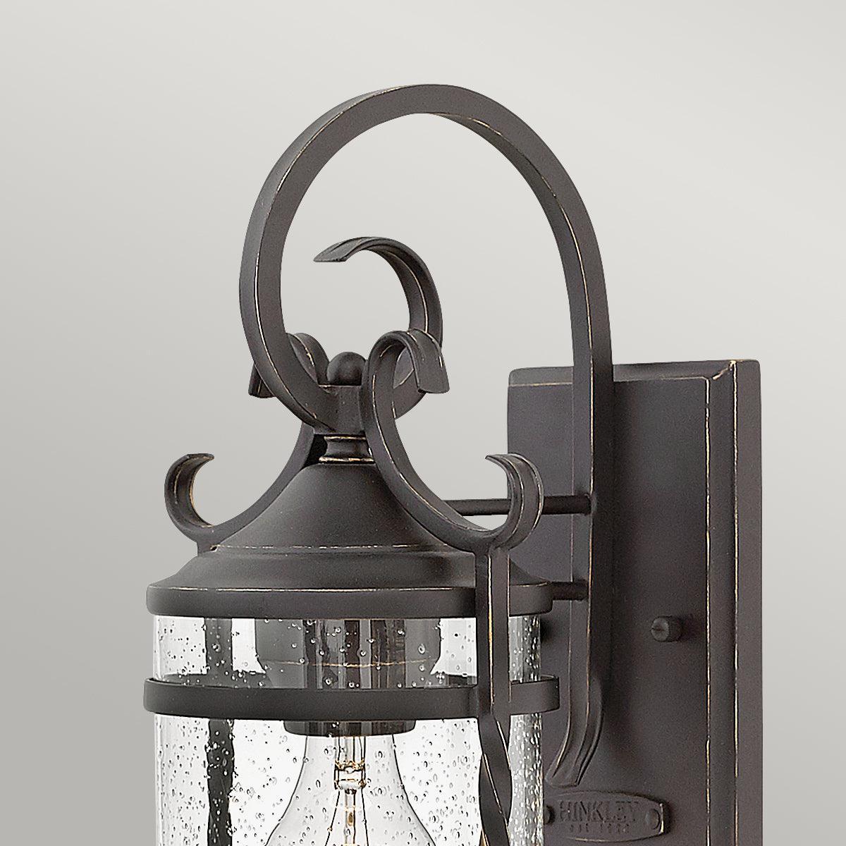 hinkley casa 1 light black outdoor wall lantern Close Up