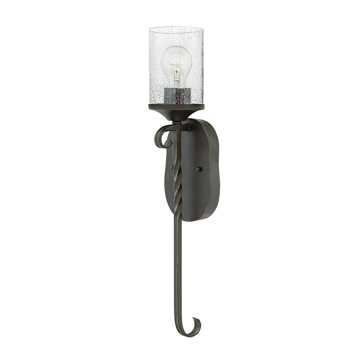hinkley casa 1 light black wall light