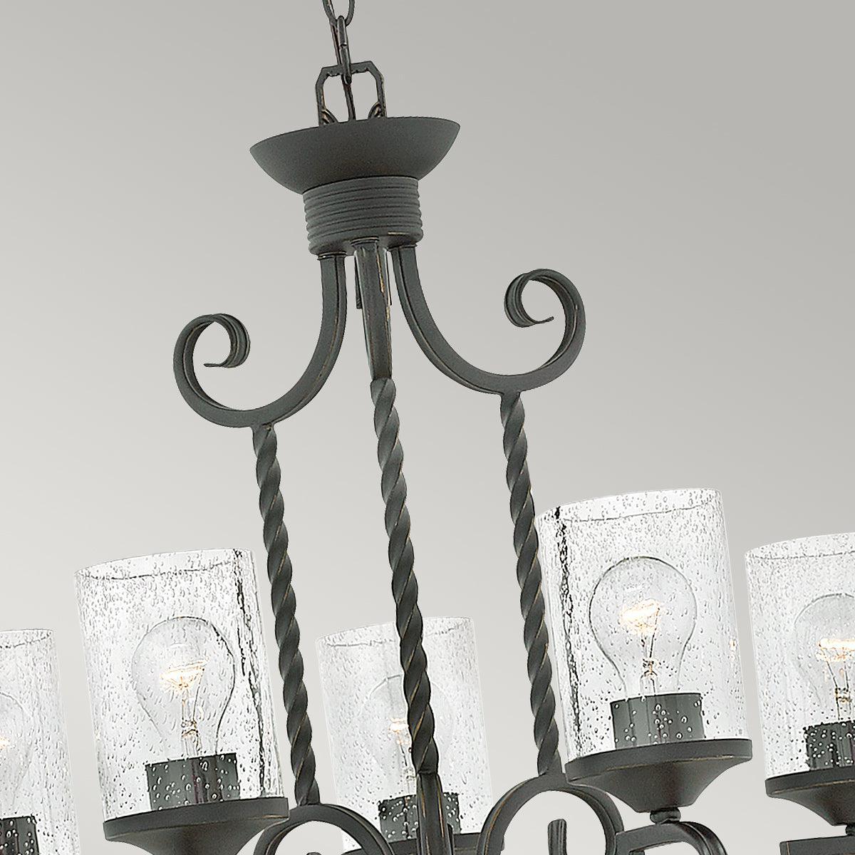 Hinkley Casa 5 Light Black Chandelier - Clear Glass Shades-Elstead Lighting-2-Tiffany Lighting Direct