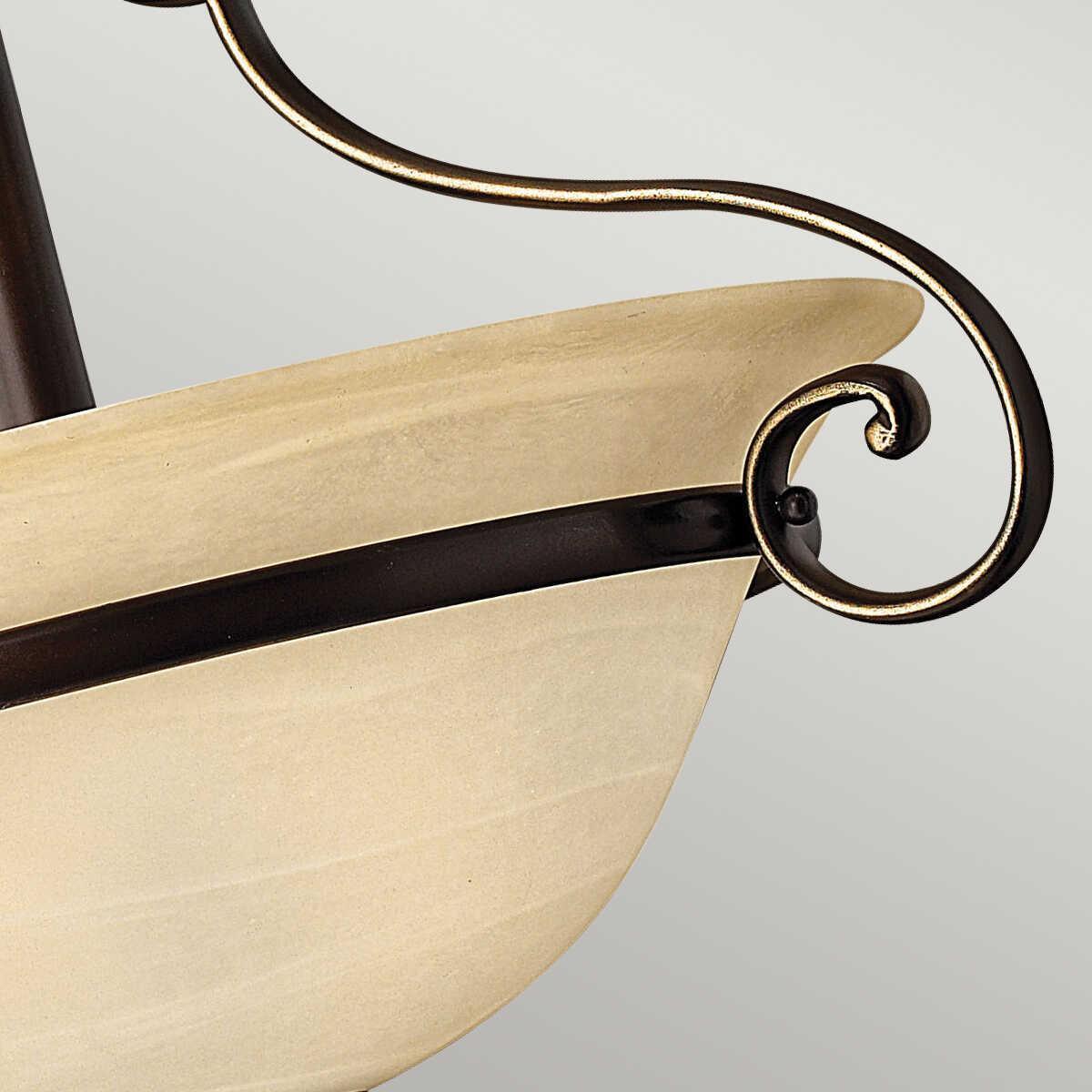 Hinkley Cello Bronze Semi Flush Ceiling Light Living room wide shot