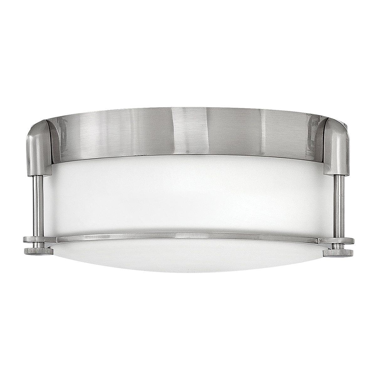 hinkley colbin small flush brushed nickel bathroom light