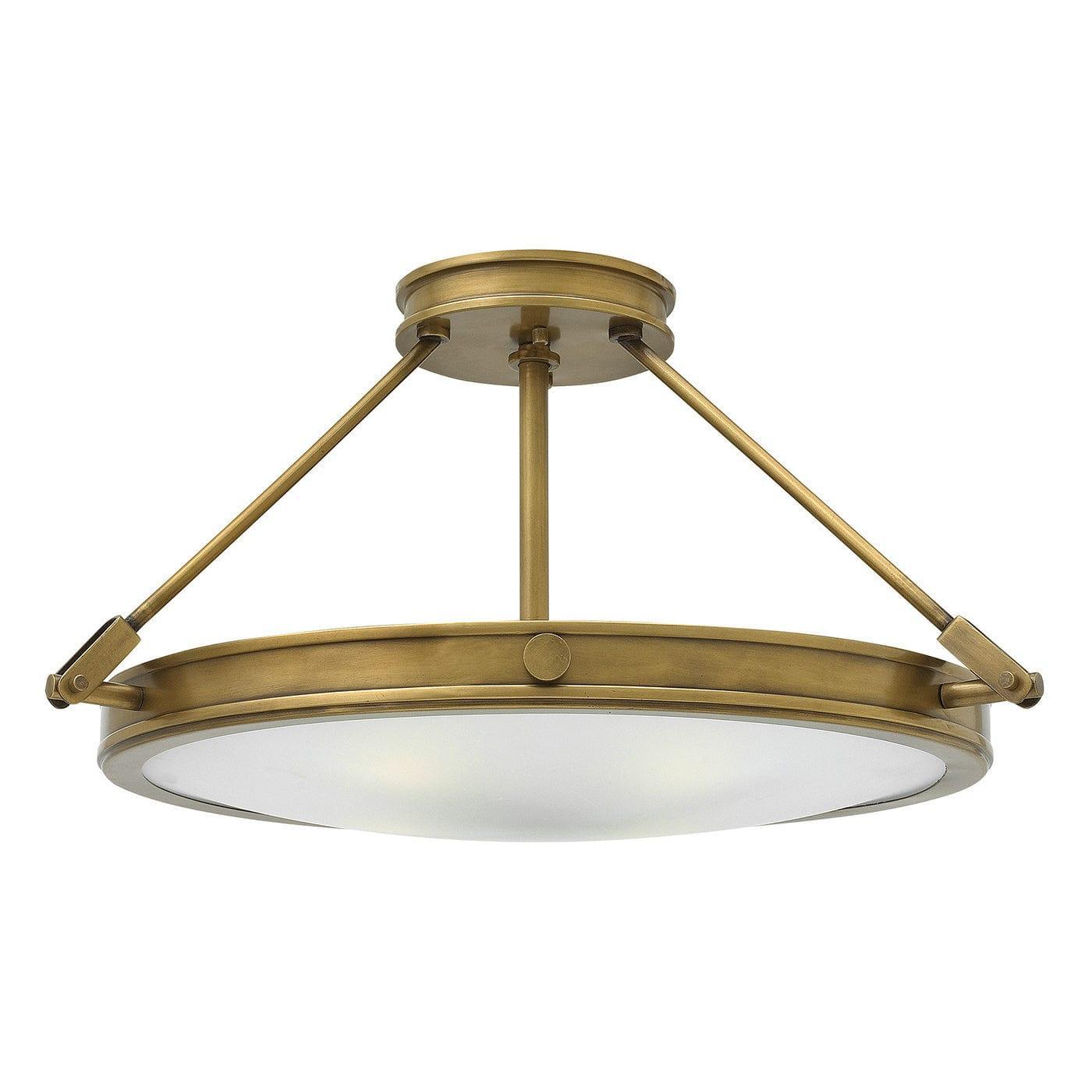 Hinkley Collier 4 Light Large Brass Semi-Flush Ceiling Light Living room Image