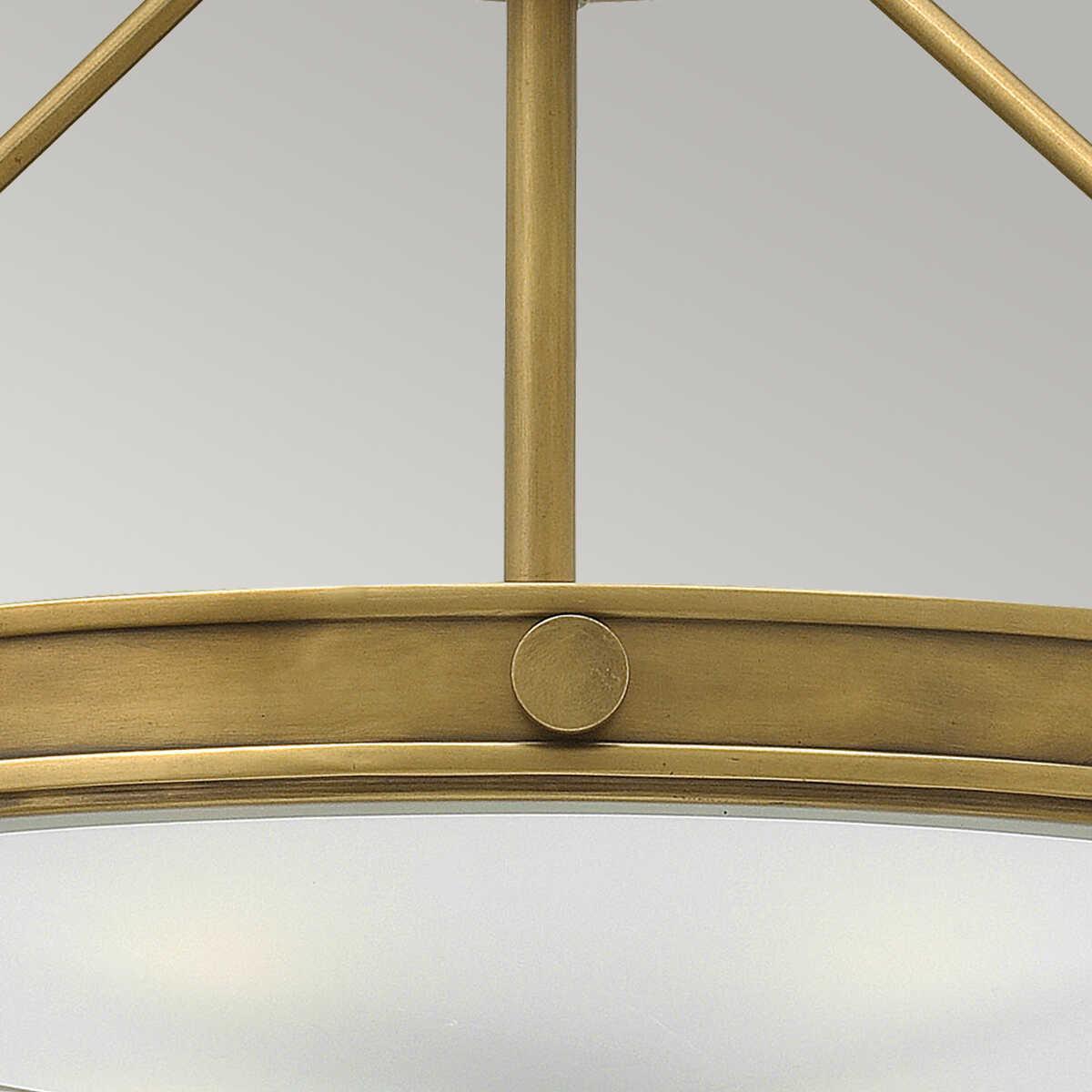 Hinkley Collier 4 Light Large Brass Semi-Flush Ceiling Light Living room weight image