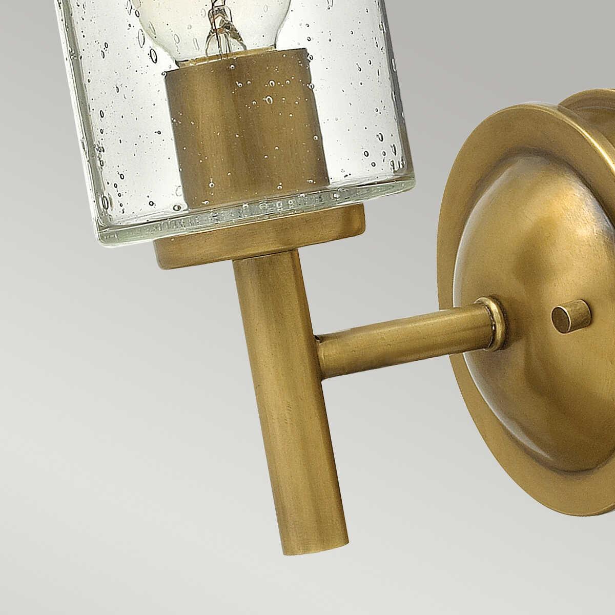 Hinkley Collier 1 Light Heritage Brass Wall Light HK-COLLIER1,Elstead Lighting, close up fitting