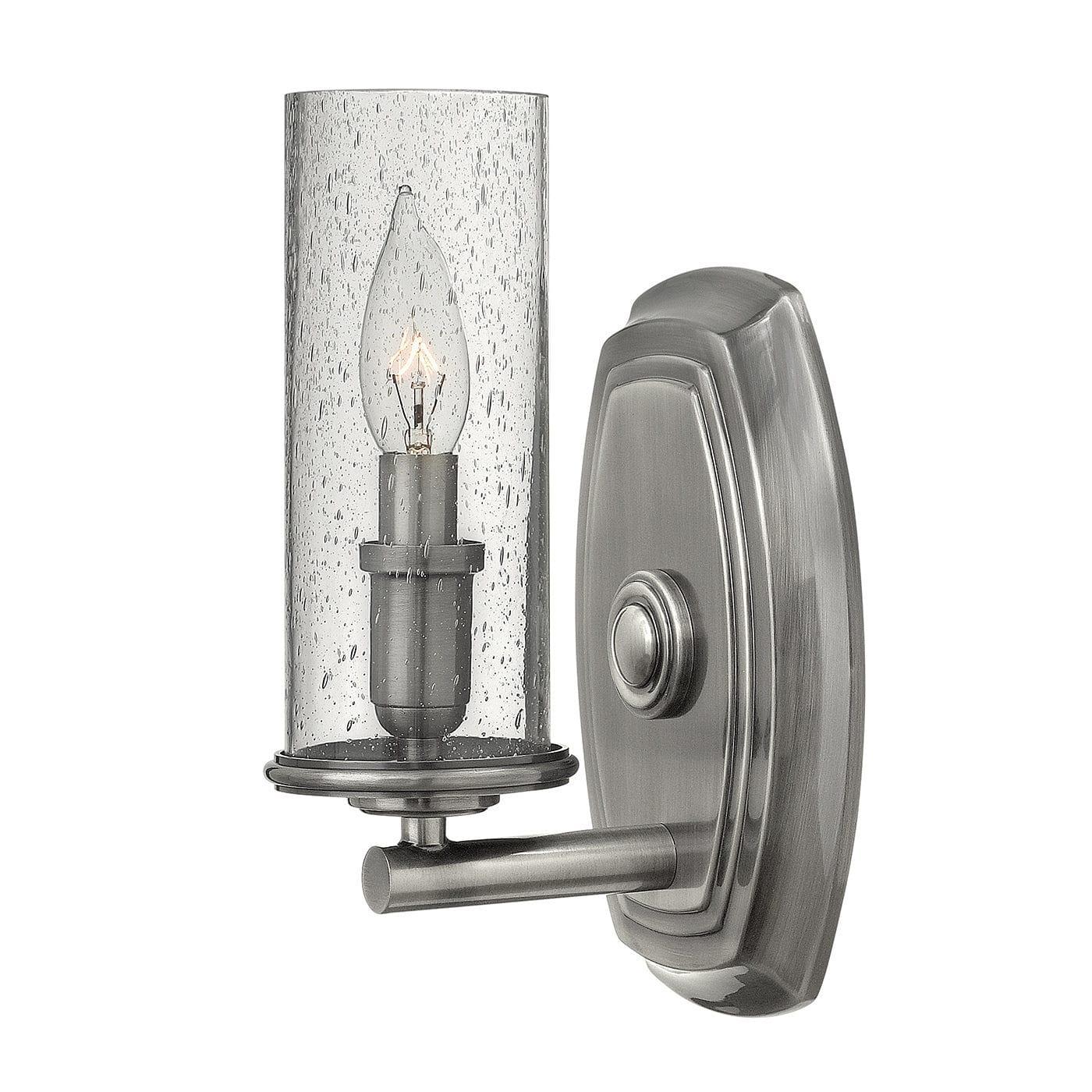 hinkley dakota 1 light polished antique nickel wall light