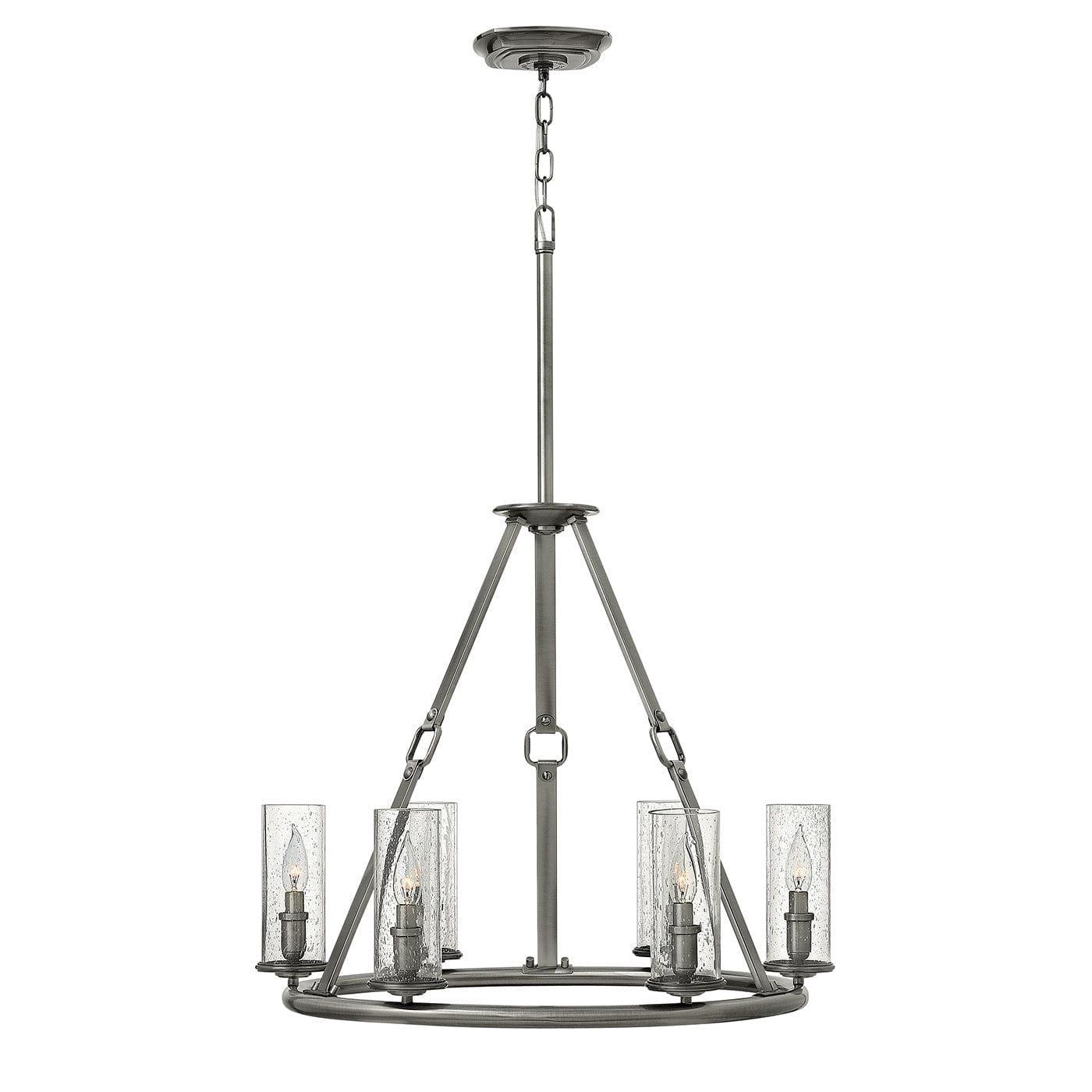 Hinkley Dakota 6 Light Chandelier - Polished Antique Nickel-Elstead Lighting-1-Tiffany Lighting Direct