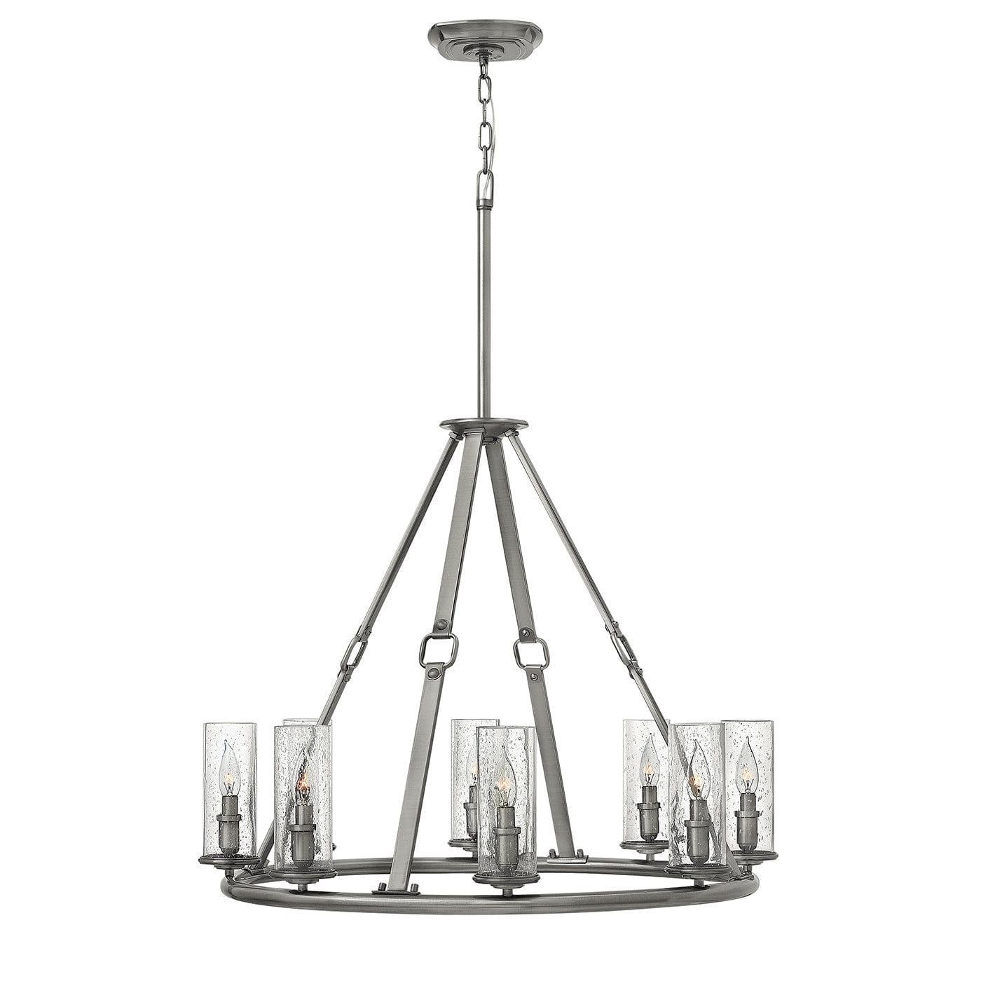 Hinkley Dakota 8 Light Chandelier - Polished Antique Nickel-Elstead Lighting-1-Tiffany Lighting Direct