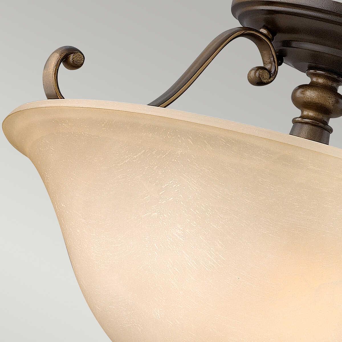 Hinkley Dunhill Bronze Semi-Flush Ceiling Light Living room close up