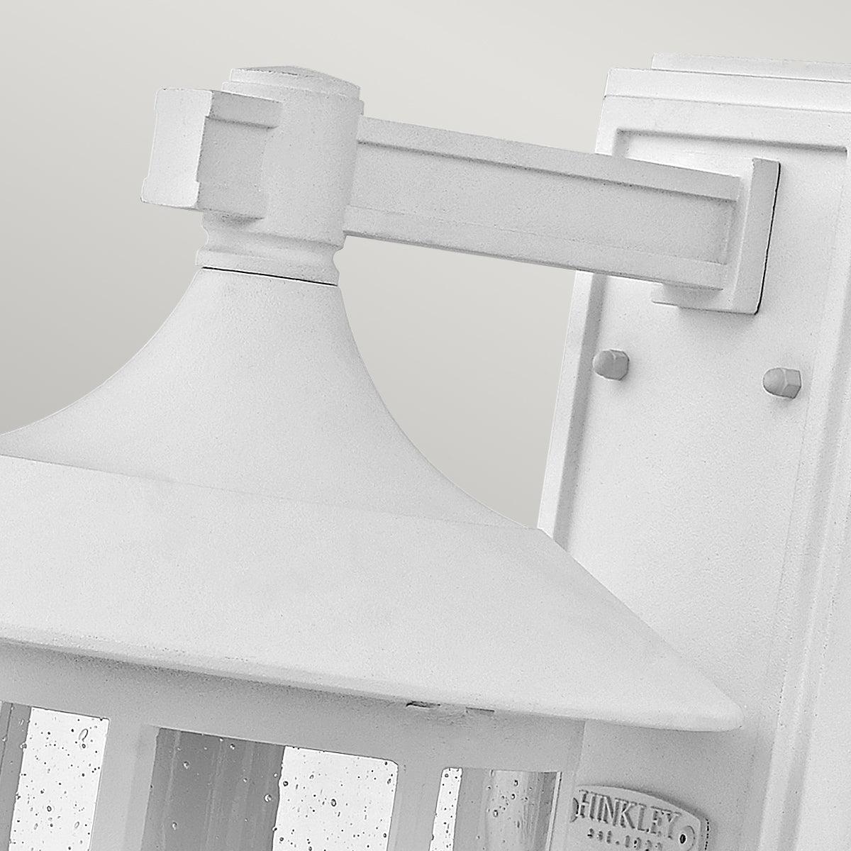 hinkley freeport 1lt large white outdoor wall lantern Close Up