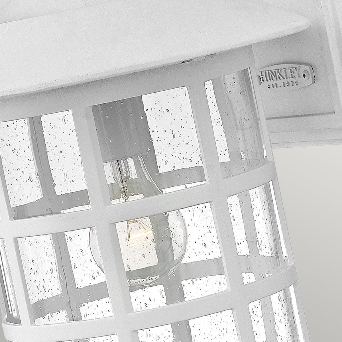 hinkley freeport 1lt large white outdoor wall lantern Detailed Close Up