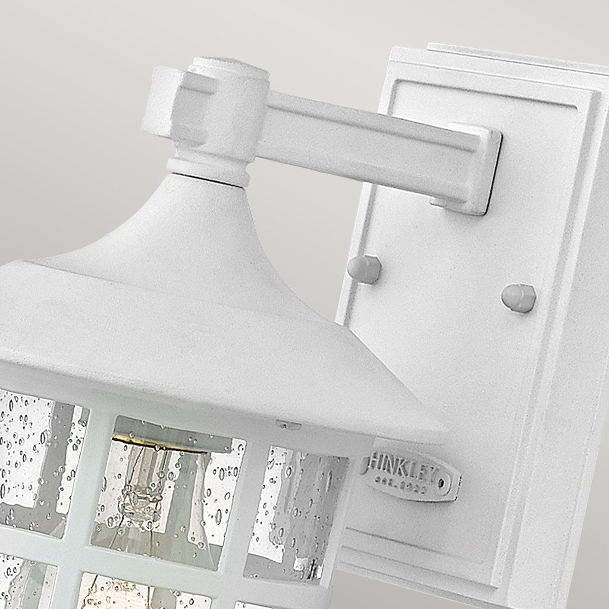 hinkley freeport 1lt small white outdoor wall lantern Close Up
