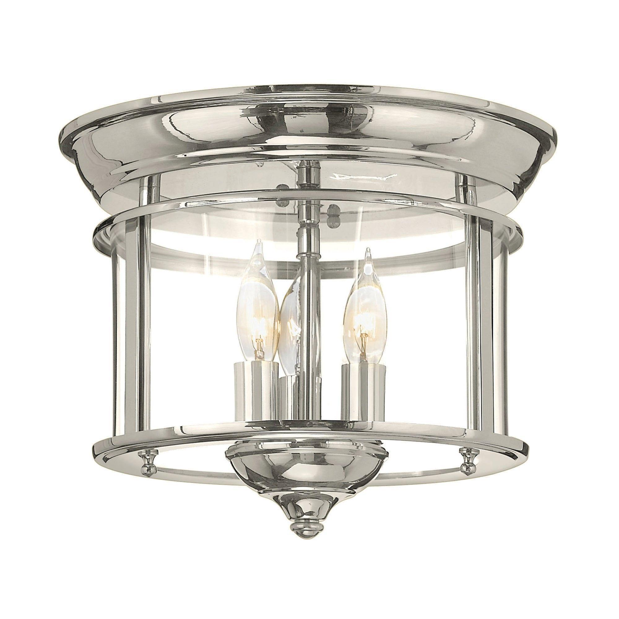 Hinkley Gentry 3 Light Flush Polished Nickel Ceiling Light Living room Image