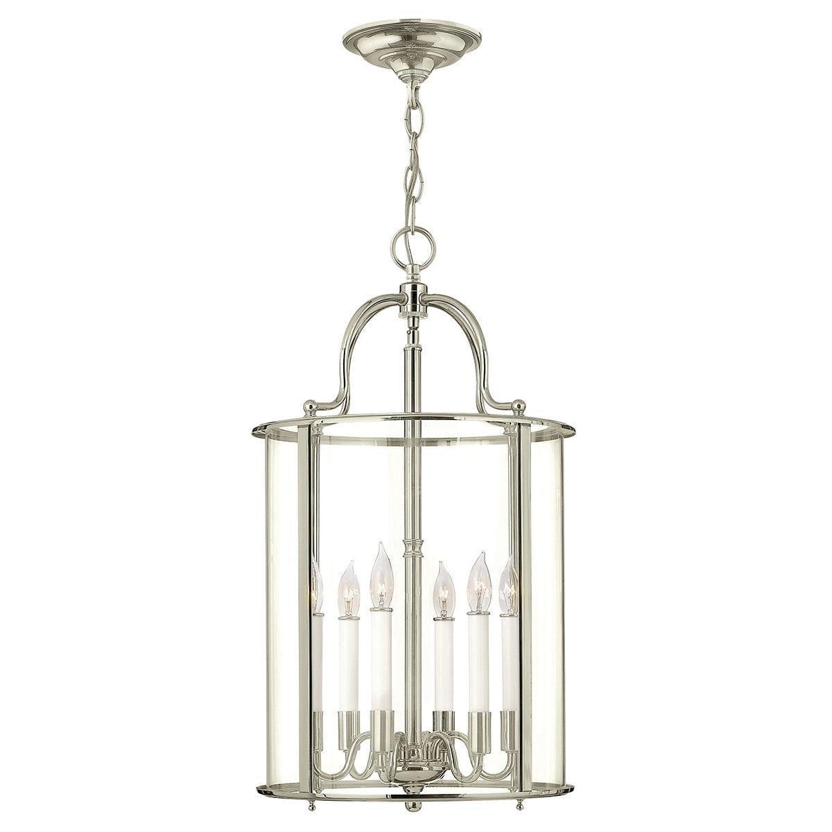 Hinkley Gentry 6 Light Large Polished Nickel Pendant-Ceiling Pendant Lights-Elstead Lighting-1-Tiffany Lighting Direct