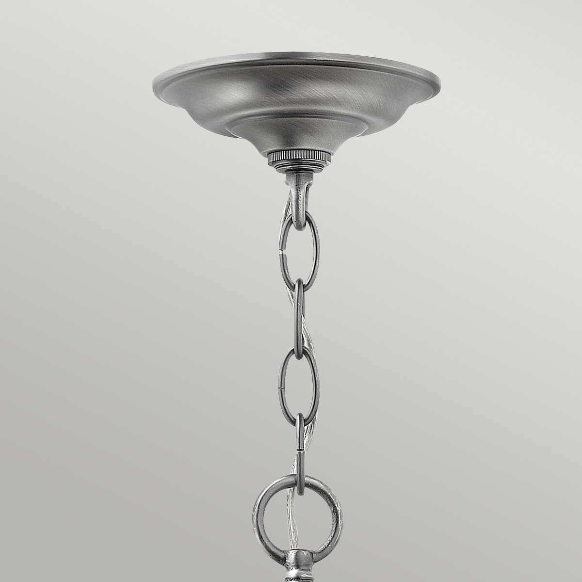 Hinkley Gentry Pewter Large Ceiling Lantern - 6 Light-Ceiling Pendant Lights-Elstead Lighting-5-Tiffany Lighting Direct