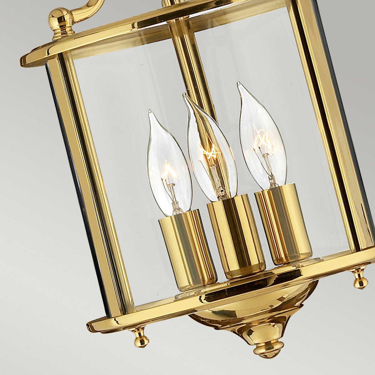 Hinkley Gentry Polished Brass Small 3 Light Ceiling Lantern-Ceiling Pendant Lights-Elstead Lighting-7-Tiffany Lighting Direct