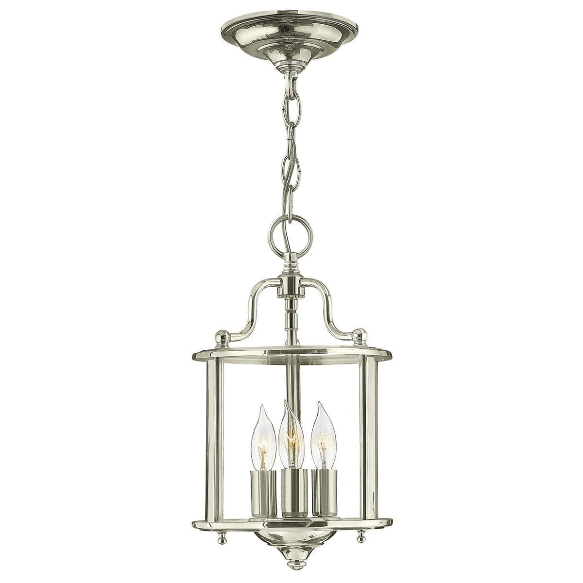 Hinkley Gentry 3 Light Small Polished Nickel Pendant-Ceiling Pendant Lights-Elstead Lighting-1-Tiffany Lighting Direct