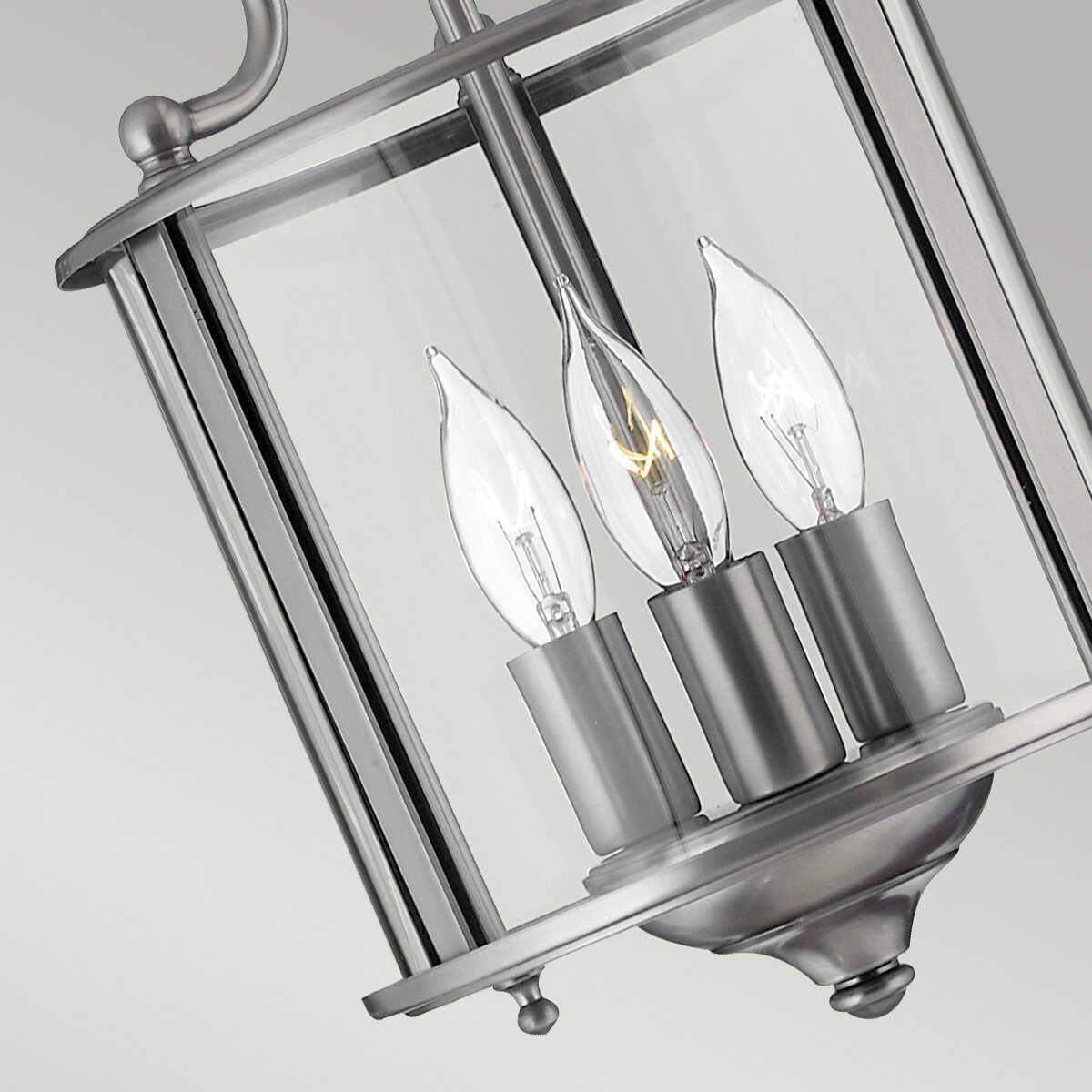 Hinkley Gentry Pewter Small Ceiling Lantern - 3 Light-Ceiling Pendant Lights-Elstead Lighting-7-Tiffany Lighting Direct