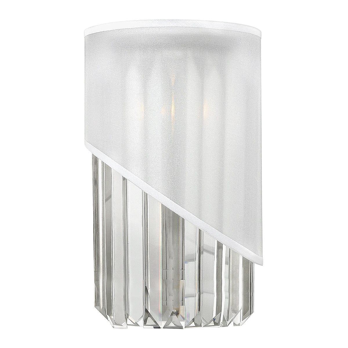 hinkley gigi 1 light polished nickel wall light