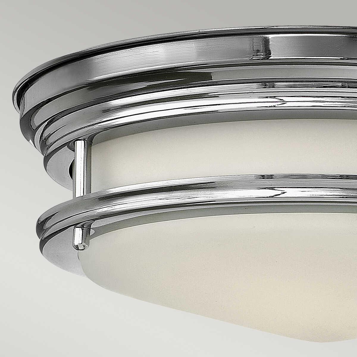 hinkley hadley polished chrome finish flush bathroom ceiling light Close Up LED Bulb