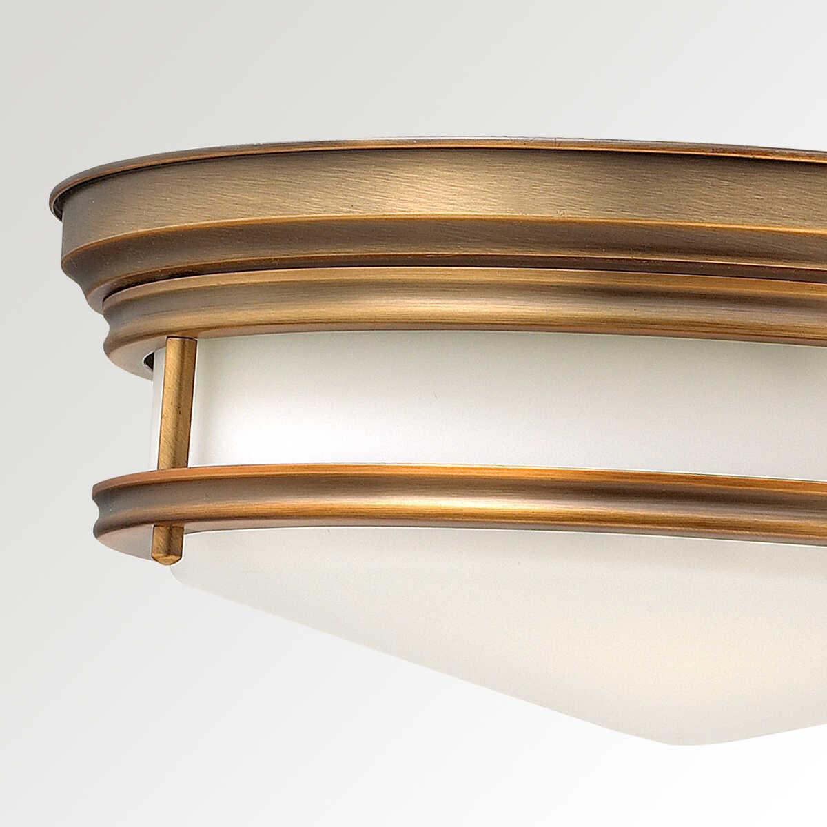 Hinkley Hadley Brushed Bronze Flush Ceiling Light Living room wide shot