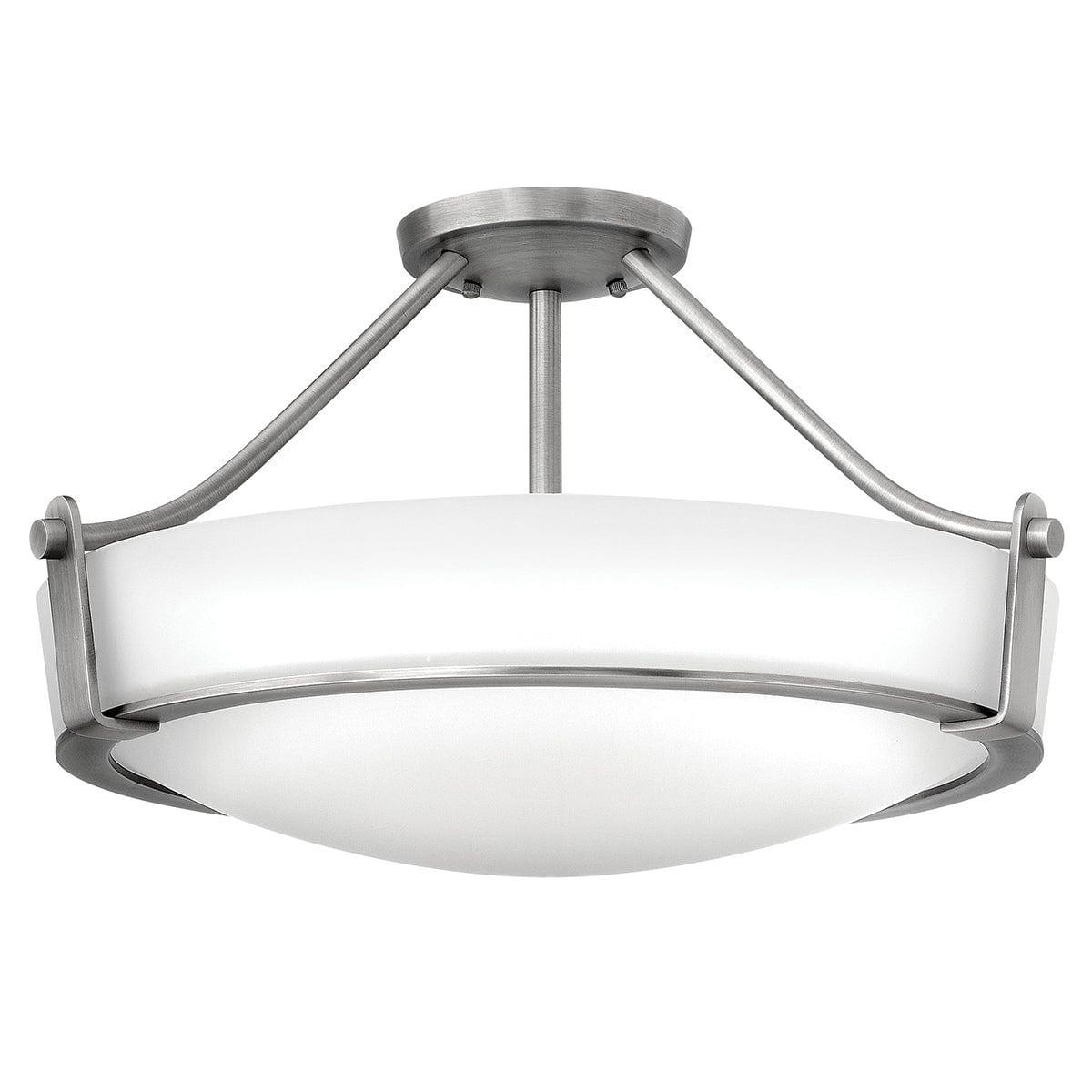 Hinkley Hathaway 3 Light Medium Semi-flush Nickel Ceiling Light Living room Image