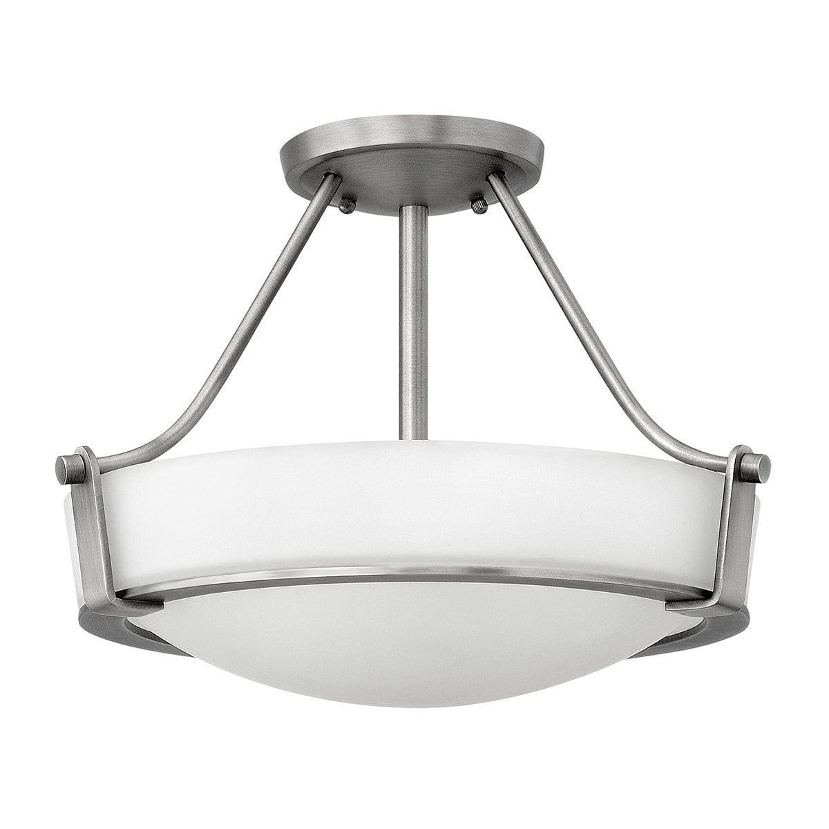 Hinkley Hathaway 2 Light Small Semi-flush Nickel Ceiling Light Living room Image