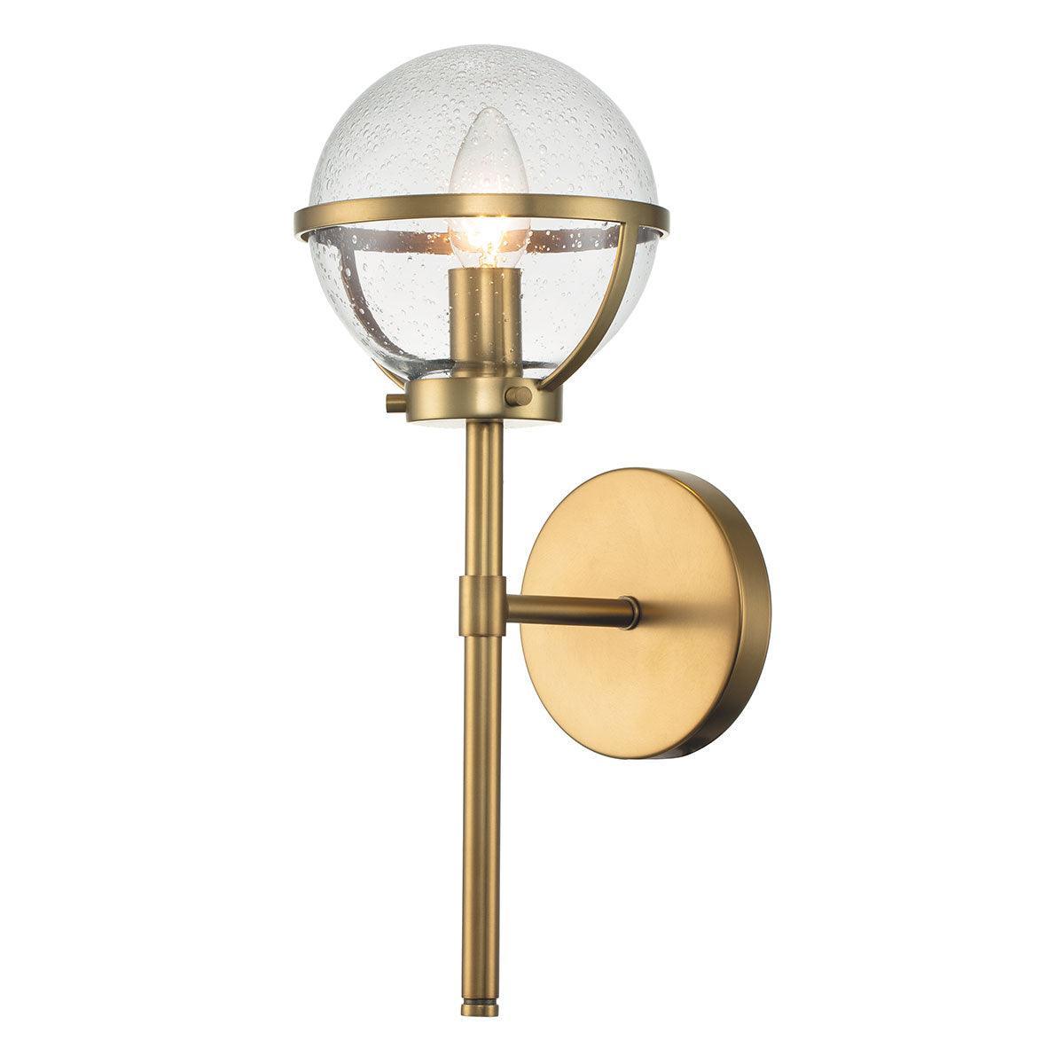 Hinkley Hollis Brass Seeded Glass Bathroom Wall Light image 1