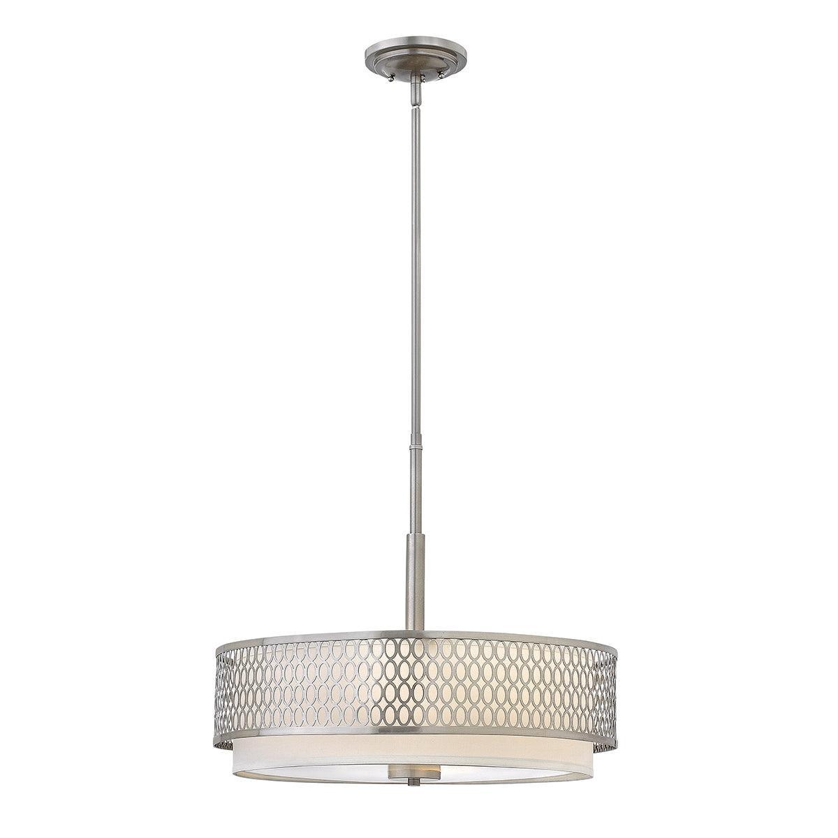 Hinkley Jules 3 Light Nickel Ceiling Pendant / Semi-Flush Living room Image