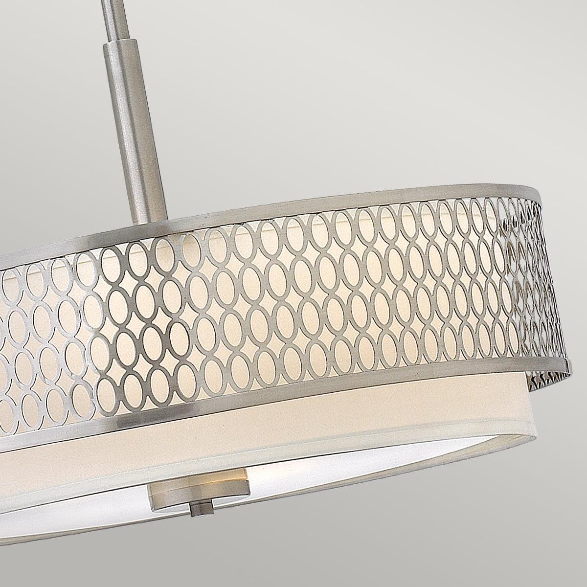 Hinkley Jules 3 Light Nickel Ceiling Pendant / Semi-Flush Hallway Image