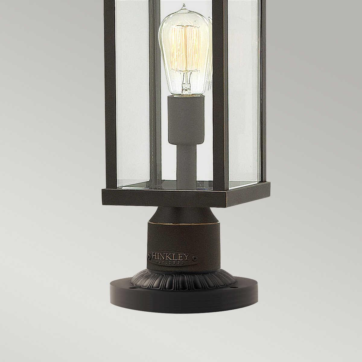 elstead manhattan oil rubbed bronze finish outdoor pedestal lantern Living Room Close Up