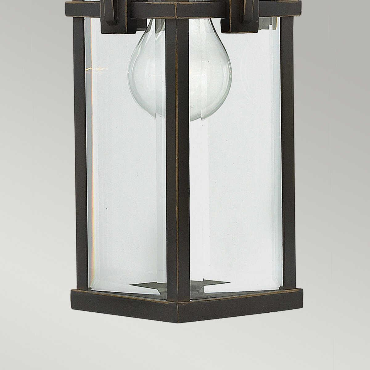 elstead manhattan oil rubbed bronze finish outdoor pendant lantern Detailed Close Up