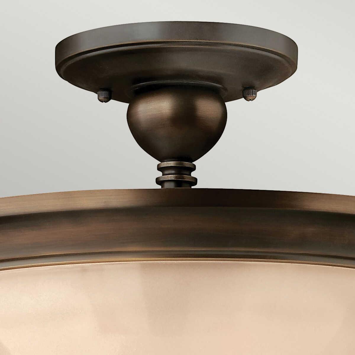 Hinkley Mayflower Bronze Semi Flush Ceiling Light Hallway close up