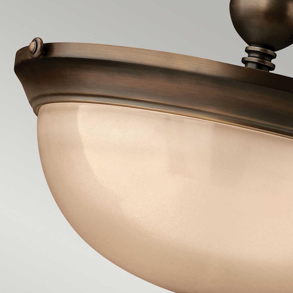 Hinkley Mayflower Bronze Semi Flush Ceiling Light Living room close up