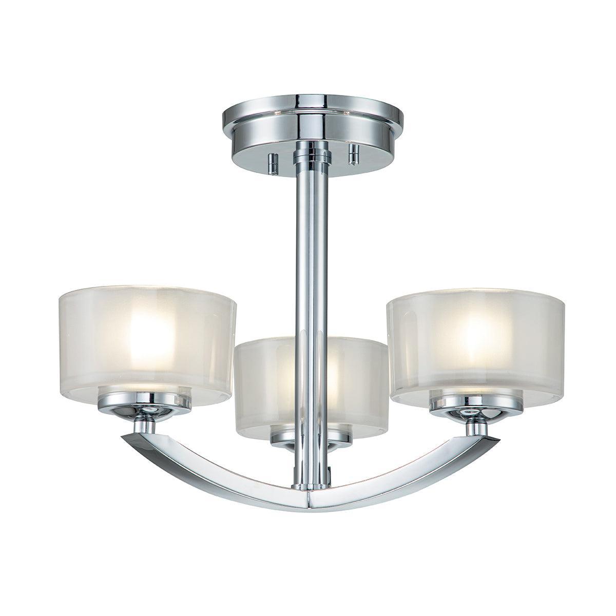 hinkley meridian 3 light chrome bathroom ceiling semi flush