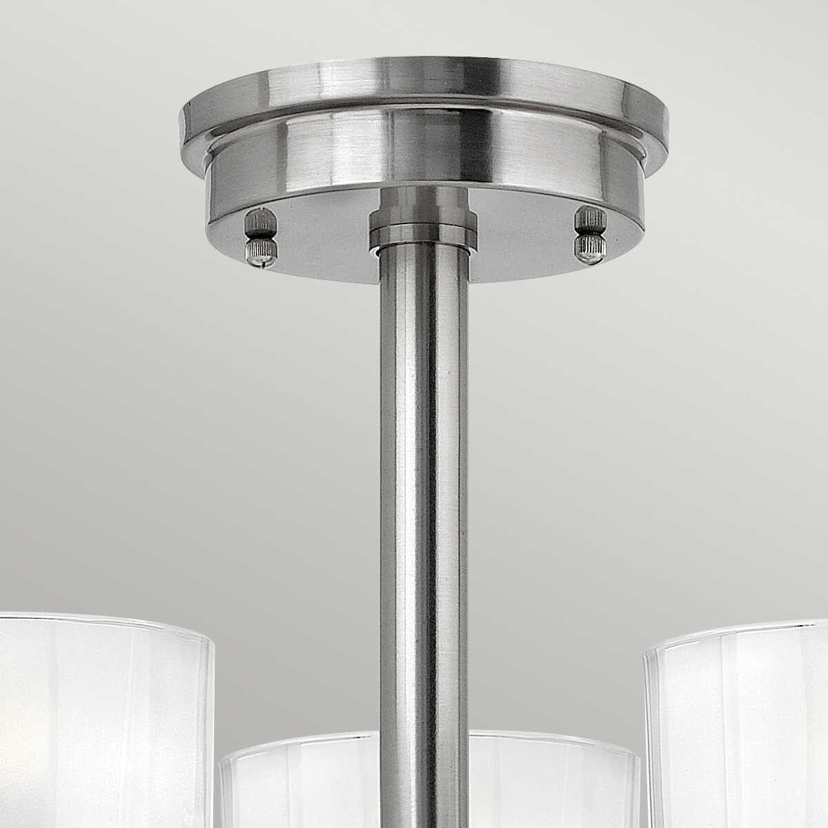 Hinkley Meridian Nickel Semi Flush Ceiling Light Hallway close up