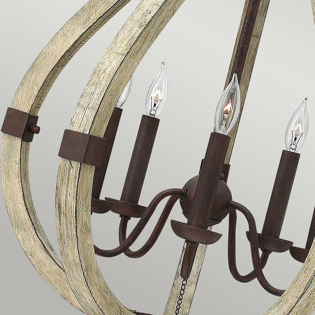 Hinkley Middlefield 5 Light Distressed Wood Chandelier-Elstead Lighting-5-Tiffany Lighting Direct