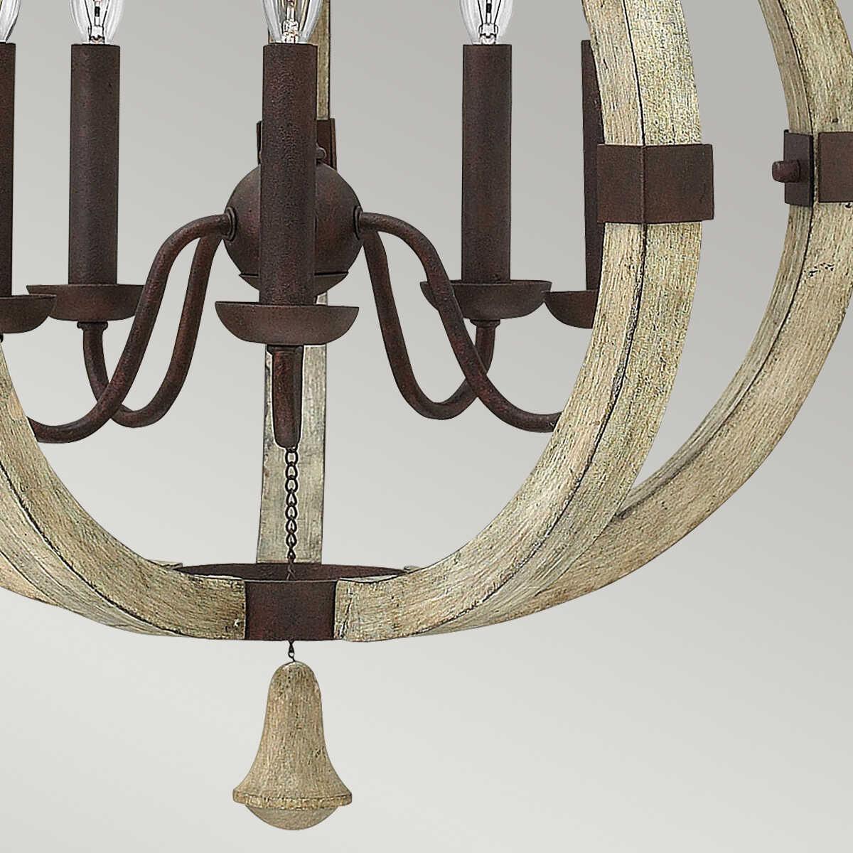 Hinkley Middlefield 5 Light Distressed Wood Chandelier-Elstead Lighting-6-Tiffany Lighting Direct