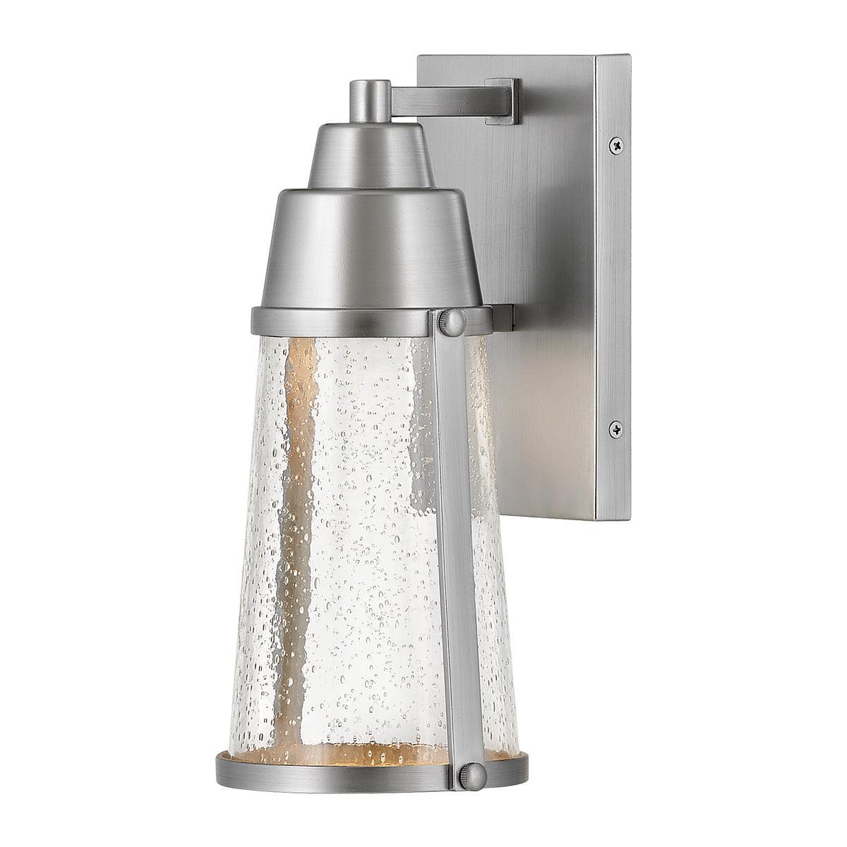 hinkley miles 1 light nickel outdoor wall lantern