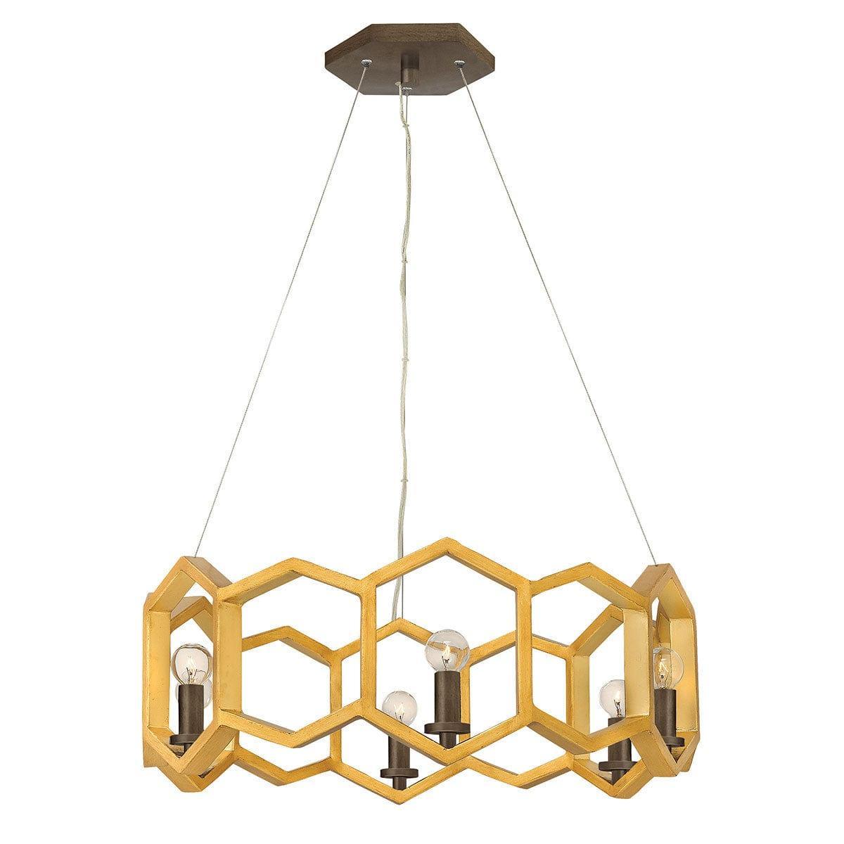 Hinkley Moxie 6 Light Gold Pendant Ceiling Light-Ceiling Pendant Lights-Elstead Lighting-1-Tiffany Lighting Direct