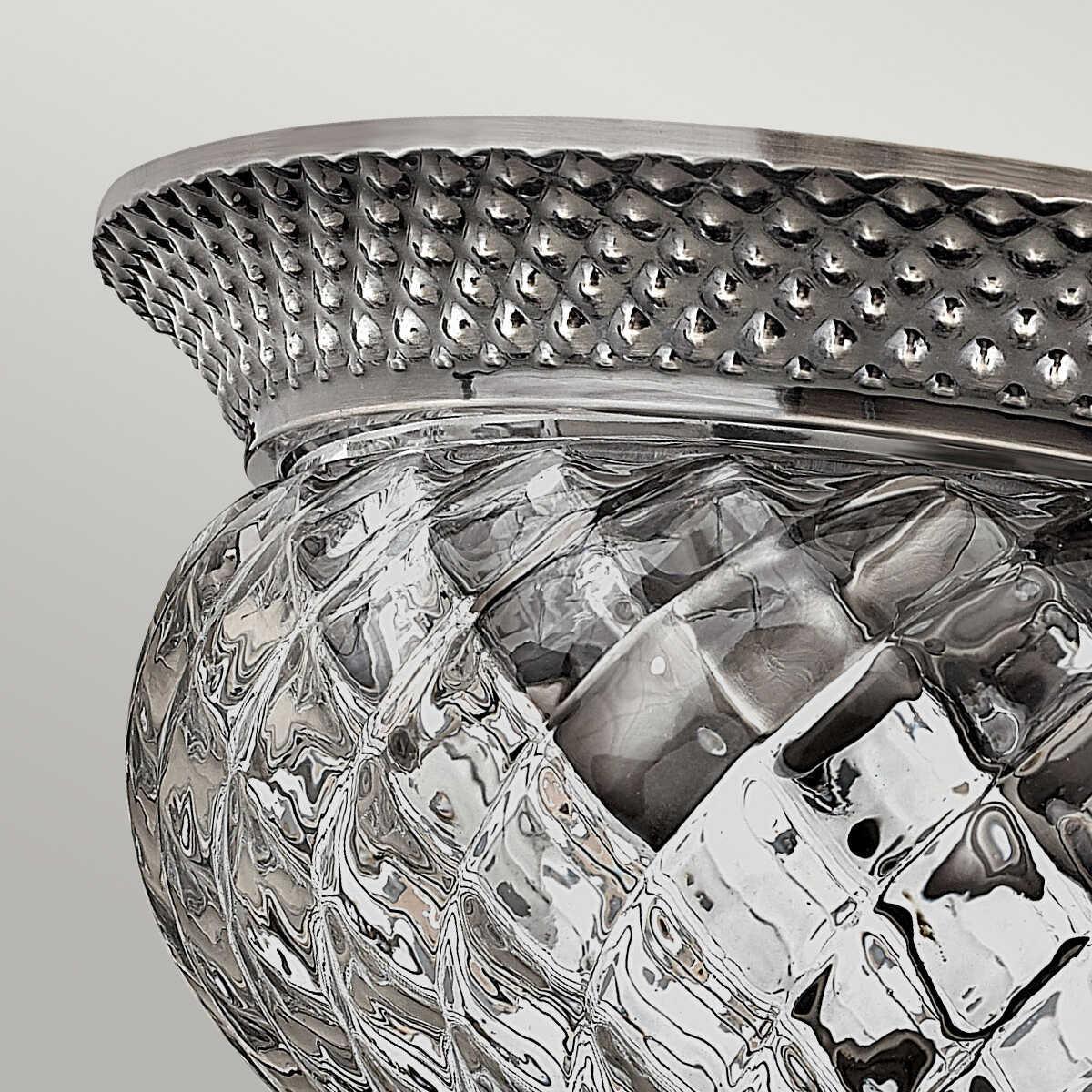 Hinkley Plantation Nickel Small Flush Ceiling Light Hallway close up