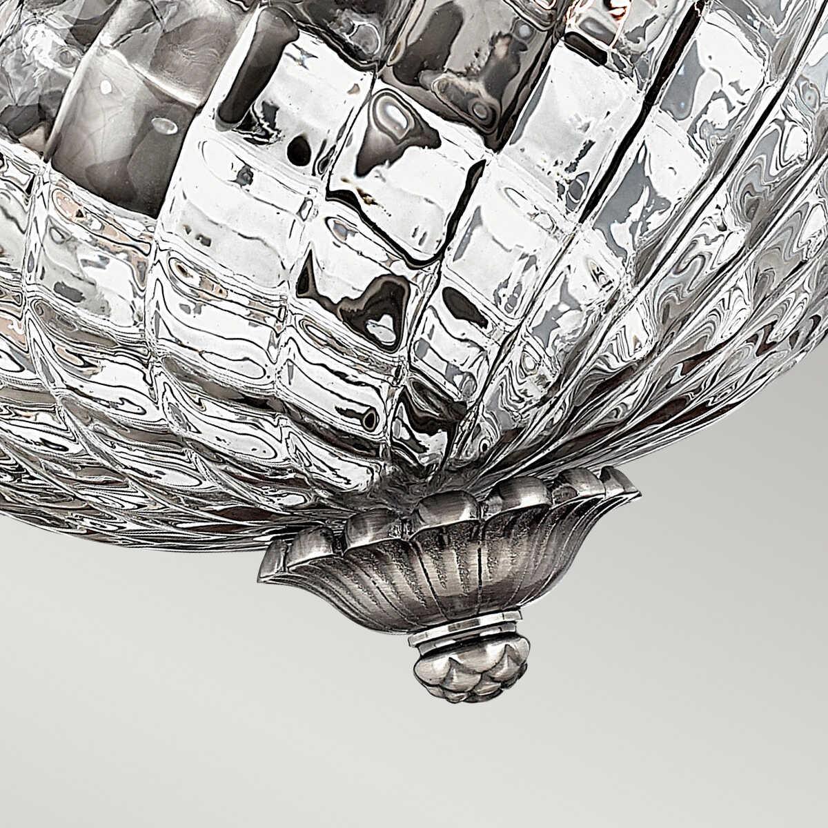 Hinkley Plantation Nickel Small Flush Ceiling Light Living room close up