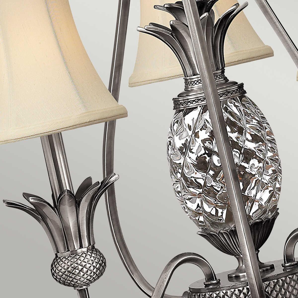 Hinkley Plantation Polished Antique Nickel 3 Light Chandelier-Elstead Lighting-6-Tiffany Lighting Direct