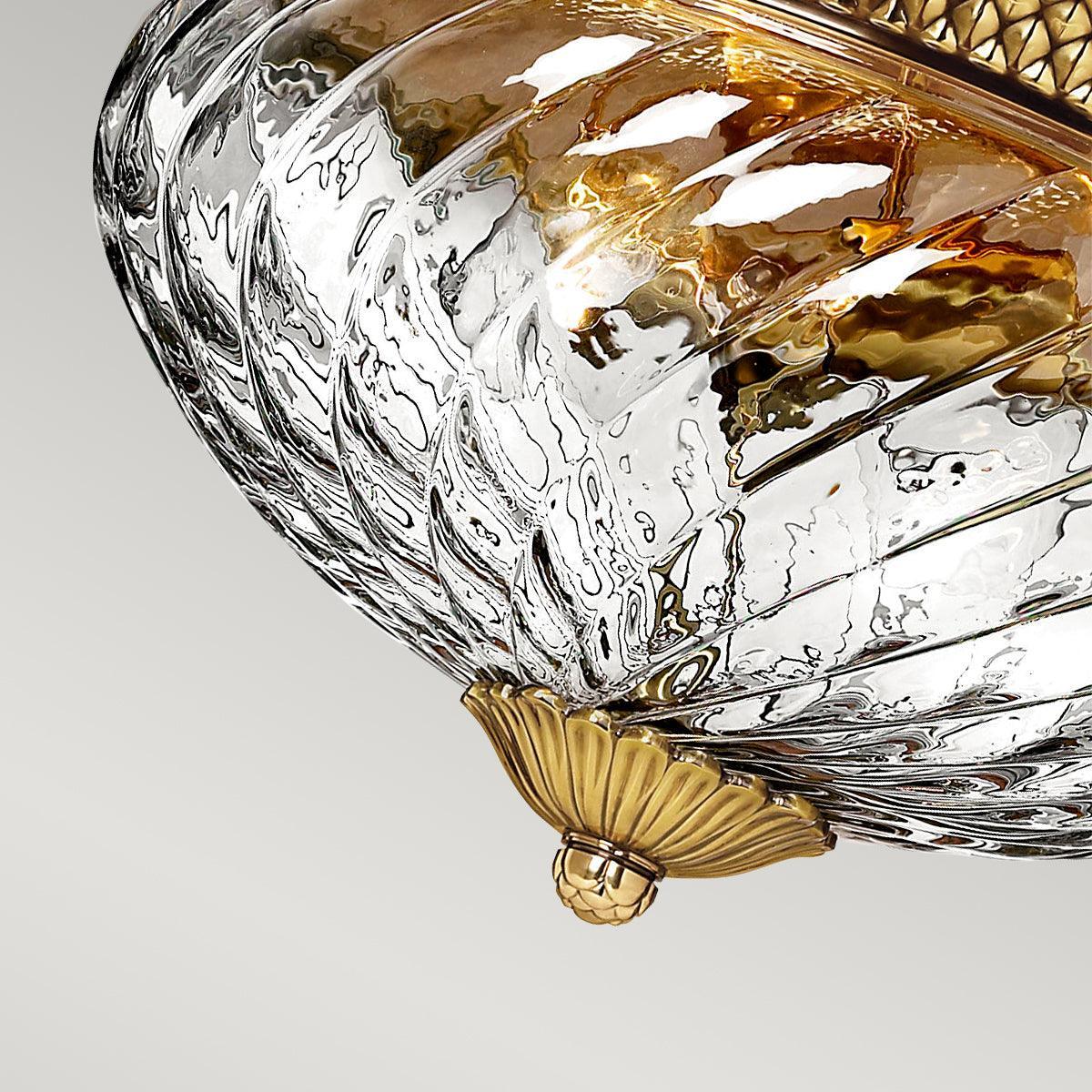 Hinkley Plantation 3 Light Brass Flush Mount Hallway Image