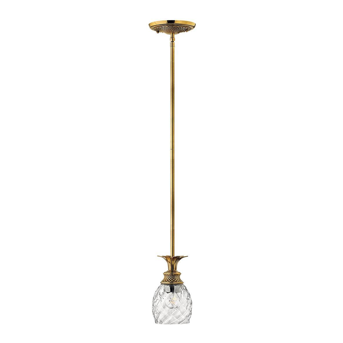Hinkley Plantation 1 Light Brass Pendant - Pineapple Shade-Ceiling Pendant Lights-Elstead Lighting-1-Tiffany Lighting Direct