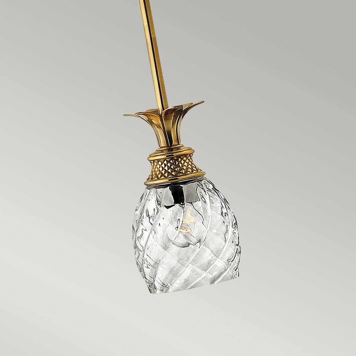 Hinkley Plantation 1 Light Brass Pendant - Pineapple Shade-Ceiling Pendant Lights-Elstead Lighting-2-Tiffany Lighting Direct